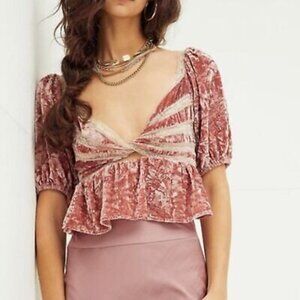 FREE PEOPLE YOURS TRULY VELVET TOP